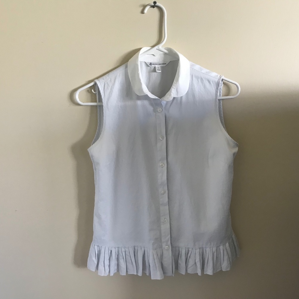 Brooks Brothers, size 2, 100% cotton, very light sky blue color,